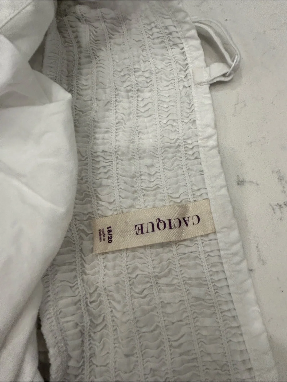 Cacique White Smocked Bodice Tank